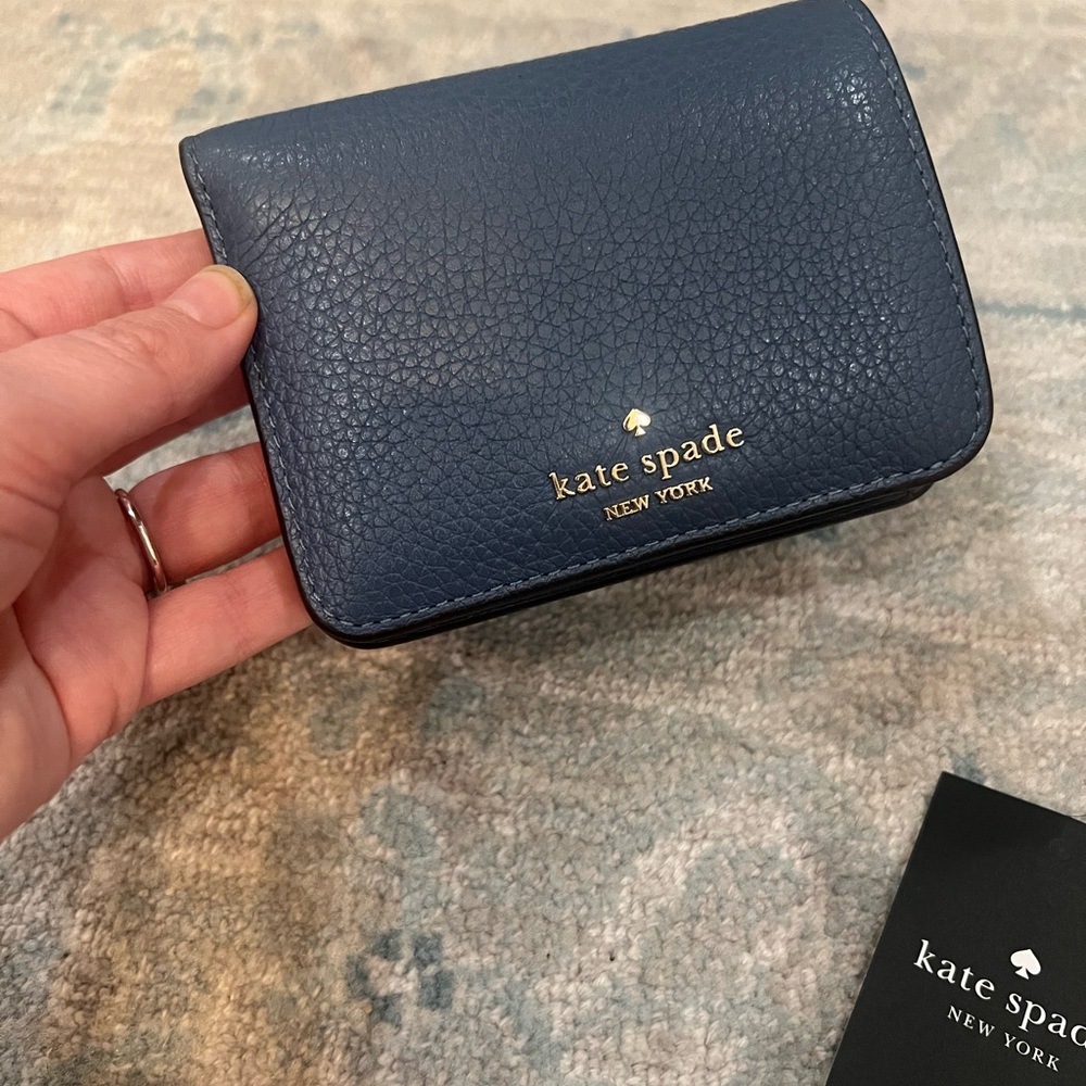 Kate Spade Blue Leather Card Holder